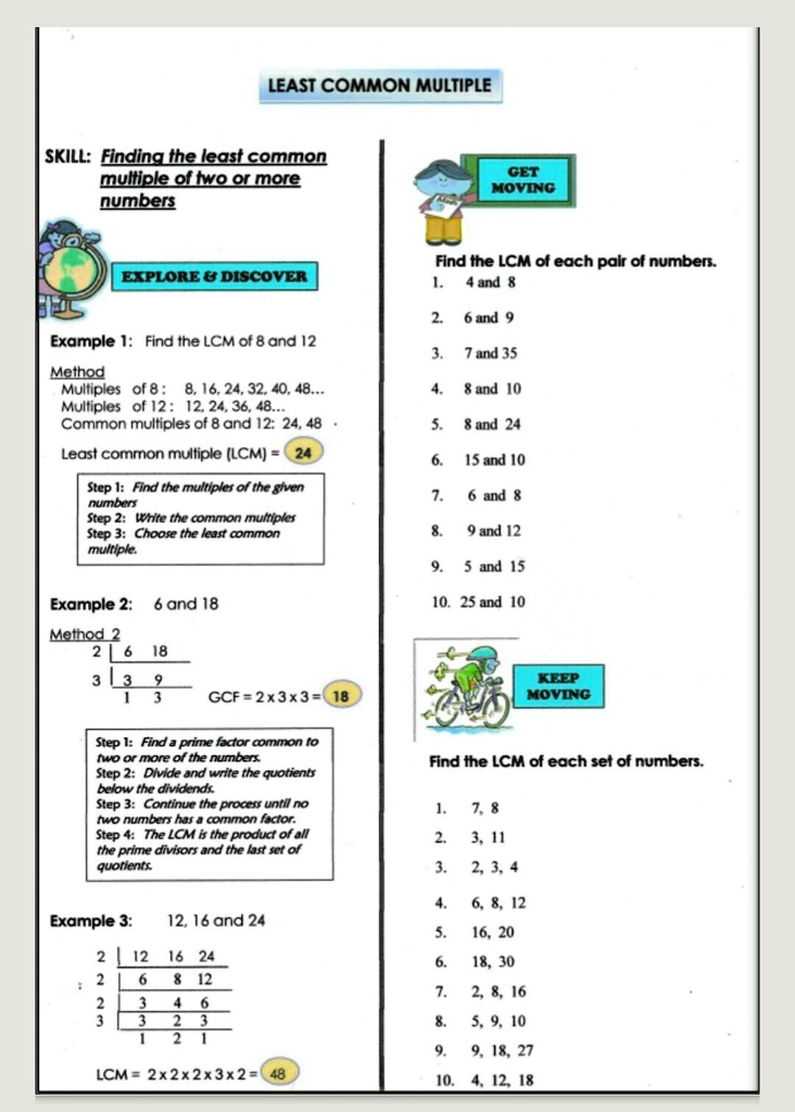 least common multiple worksheet