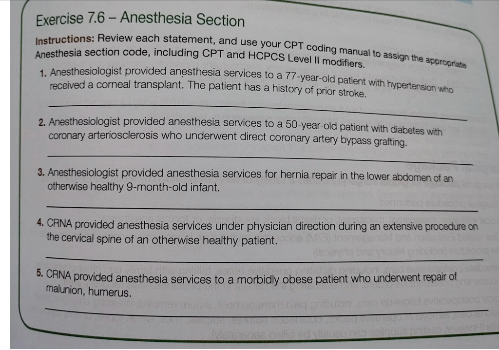 VIDEO Solution: Exercise 7.6 - Anesthesia Section Instructions: Review ...