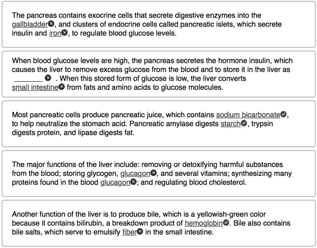 SOLVED What is the right answer? The pancreas contains exocrine cells