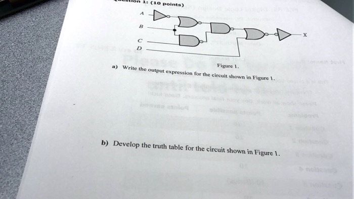 SOLVED: Figure 1. b Develop the truth table for the circuit shown in ...