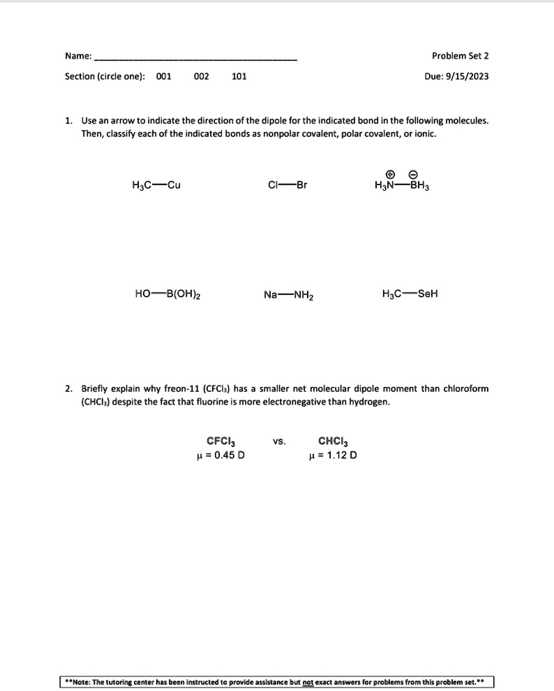 SOLVED: Texts: Name: Problem Set 2 Section (circle one): 001 002 101 ...