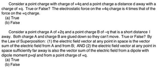 Consider point charge with charge of 4q and point charge...