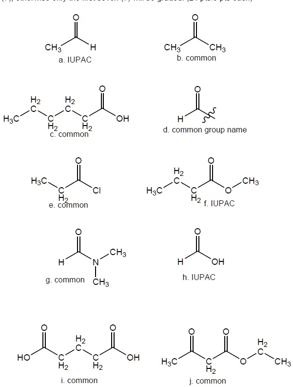 SOLVED: CH3 IUPAC CH3 CH3 common H2 H2 Hac 