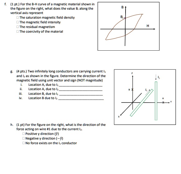 SOLVED: 1 Pt. For The B-H Curve Of A Magnetic Material Shown In The ...