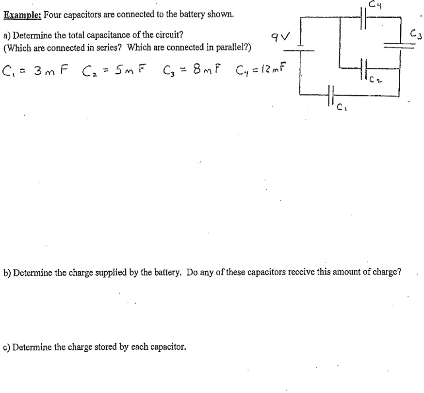 SOLVED: Four Capacitors Are Connected To The Battery Shown. A ...