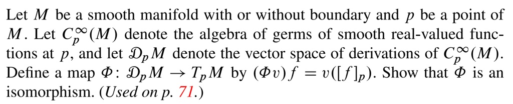 SOLVED: Let M be a smooth manifold with or without boundary and p be a ...