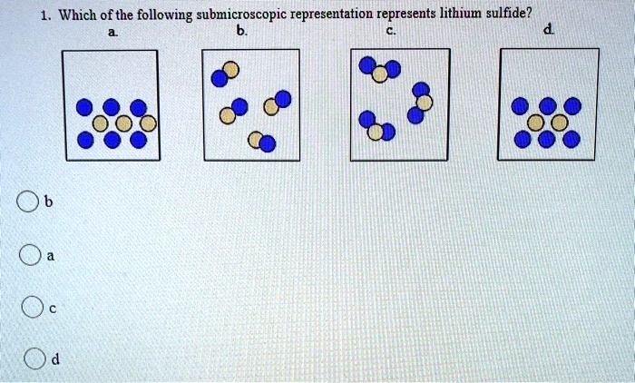 SOLVED: Which Of The Following Submicroscopic Representation Represents ...