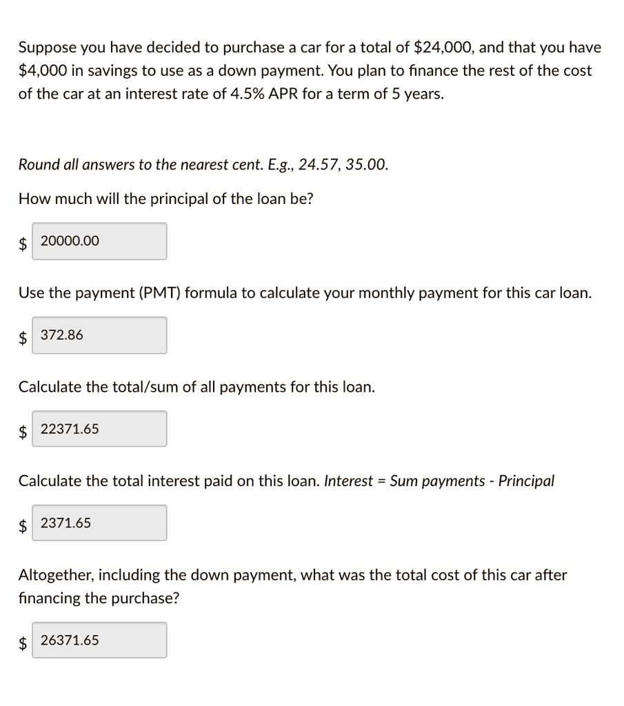 How much does a down payment best sale on a car cost