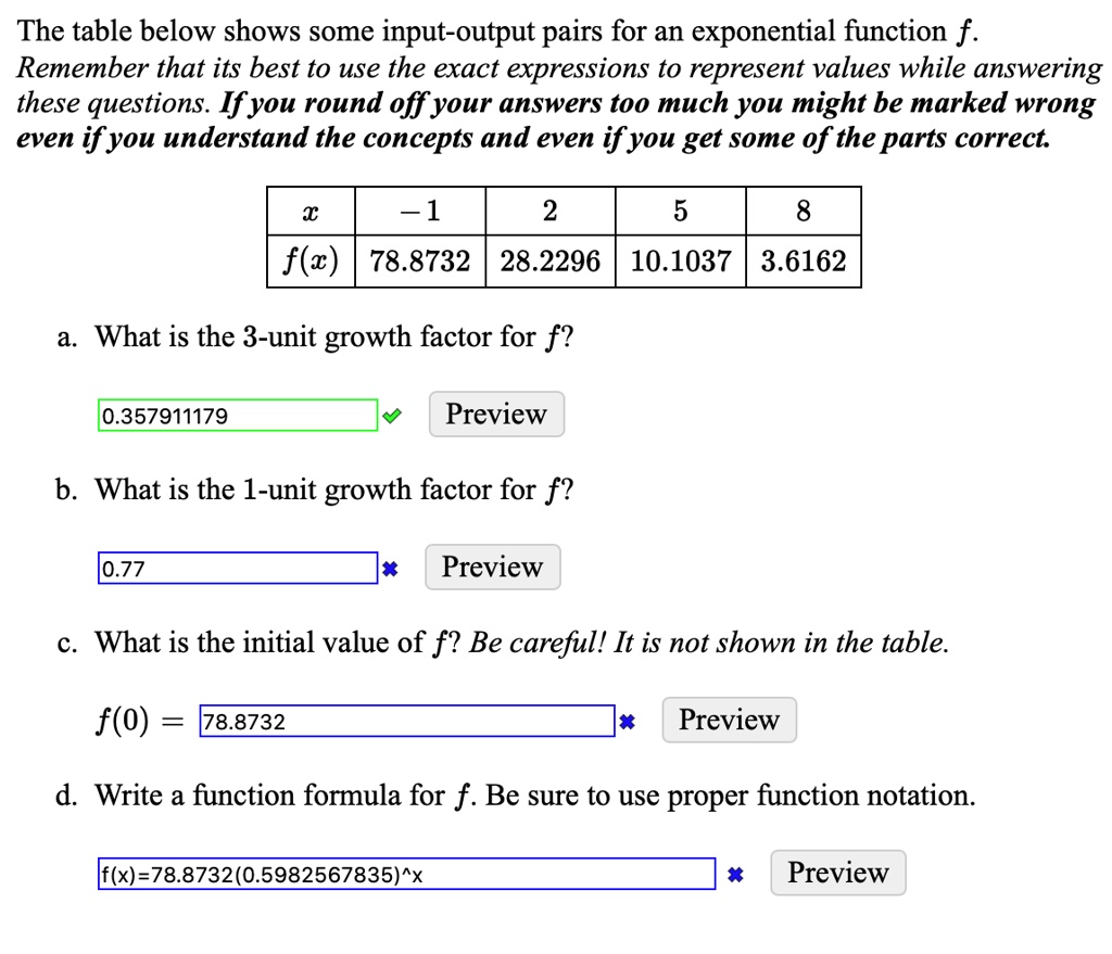 SOLVED: The Table Below Shows Some Input-output Pairs For An ...