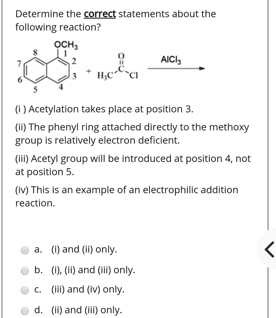 determine the correct statements about the following reaction och 2 ...