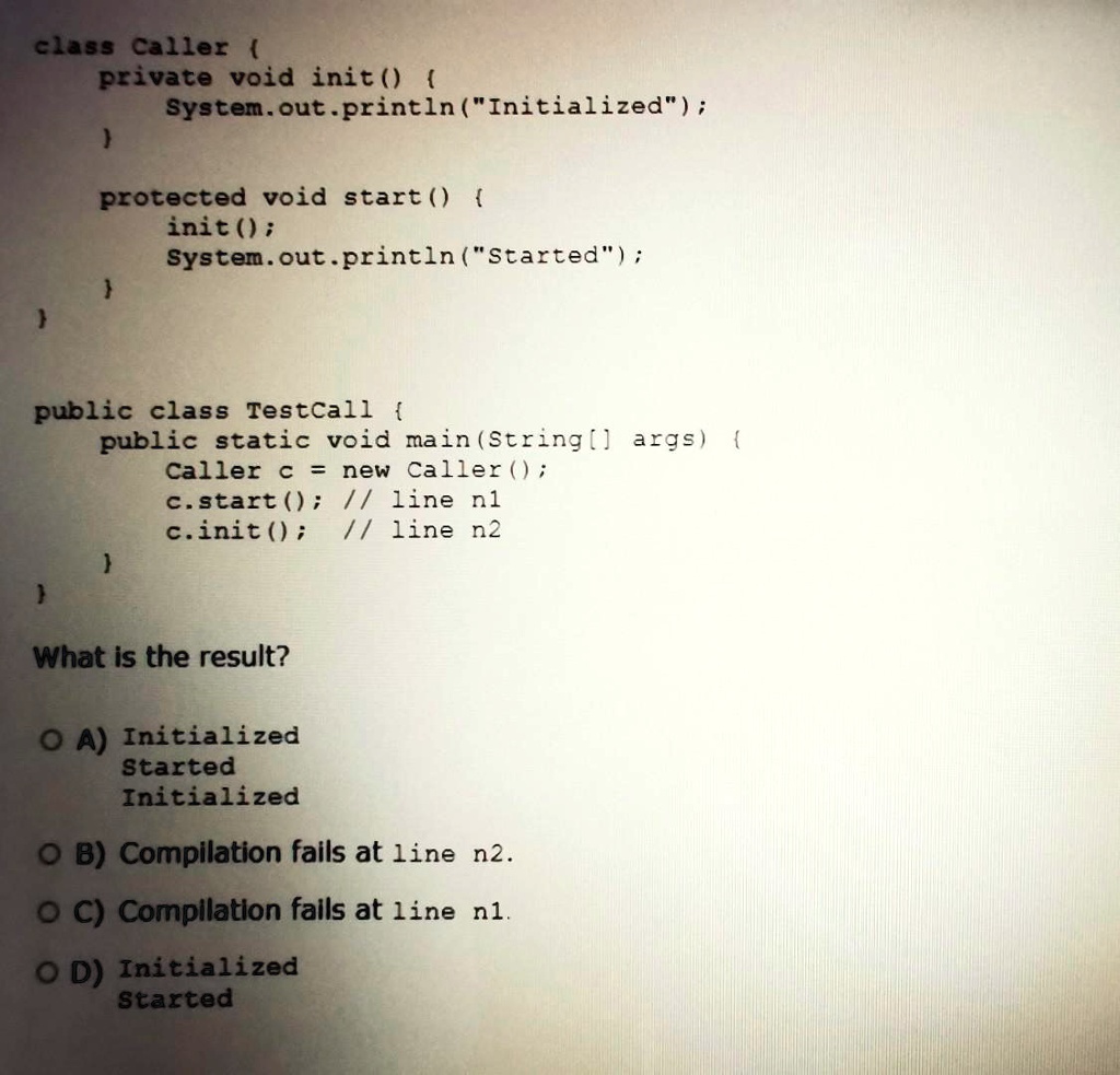 java class Caller private void init() System.out.println(