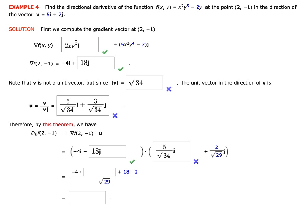 Example 4 Find The Directional Derivative Of The Func… Solvedlib