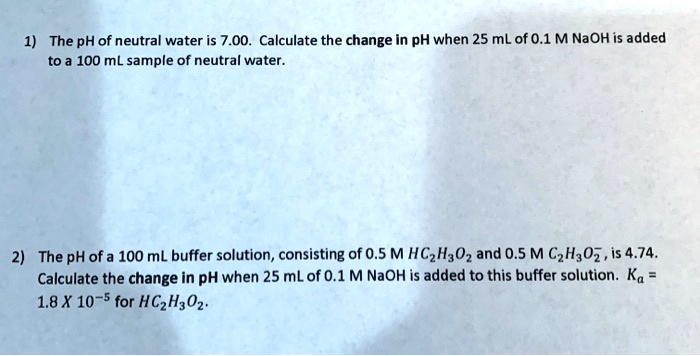 what is the ph of neutral water at 25c