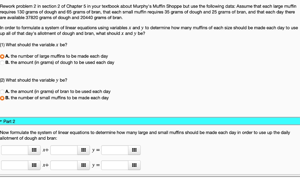 SOLVED Rework problem in section 2 of Chapter 5 in your textbook about