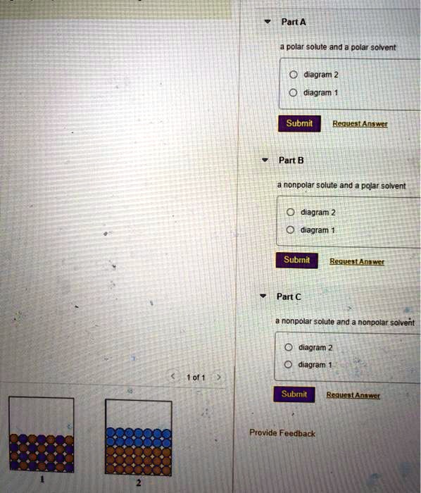 SOLVED Part A polar solute and polar solvent dragram diagram Submi