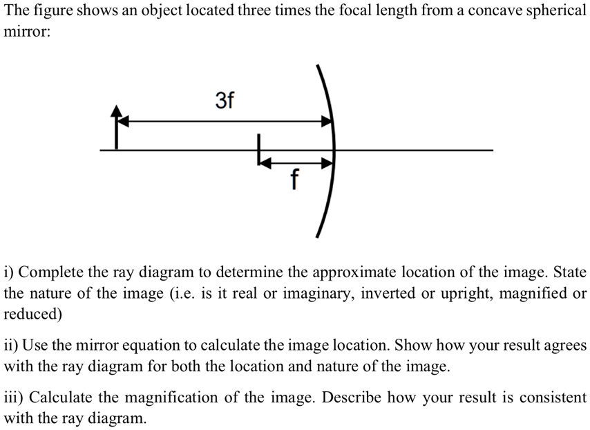 the figure shows an object located three times the focal length from a ...