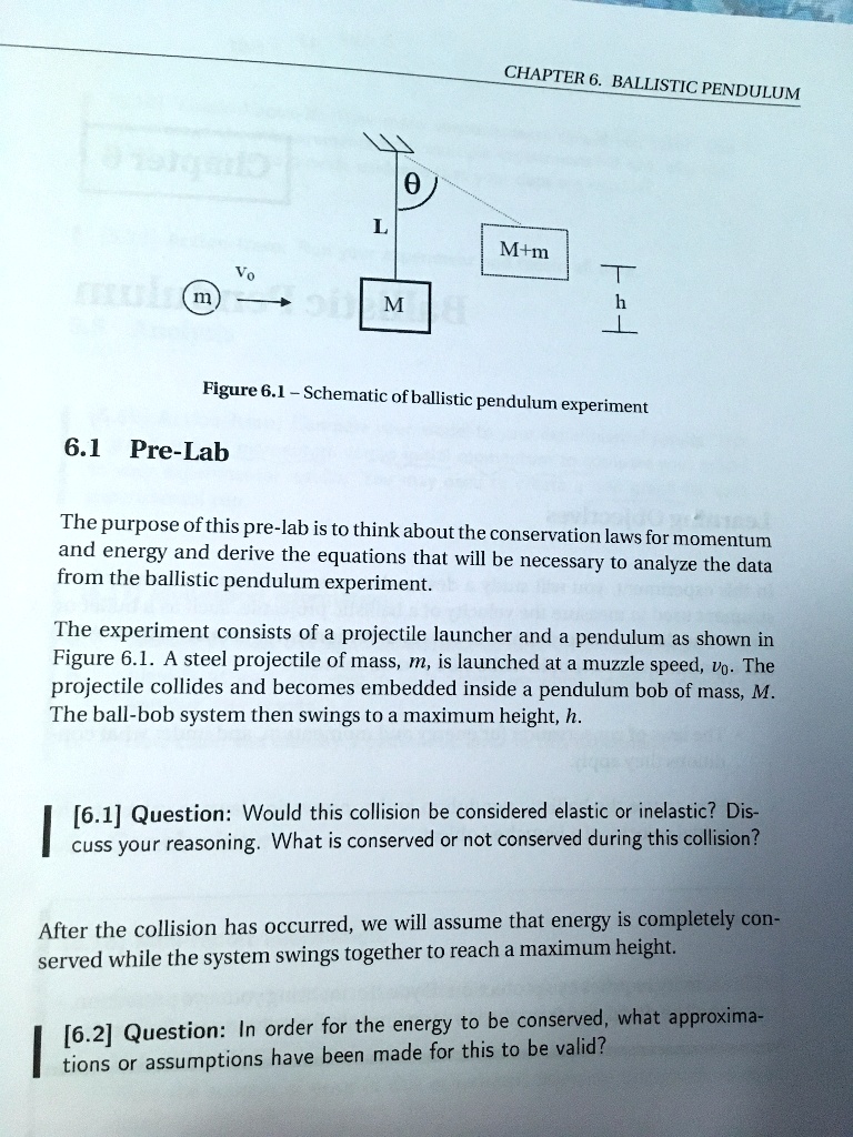 Chapter 6ballistic Pendulum Mm To Figure 61 Schematic Of Ballistic ...