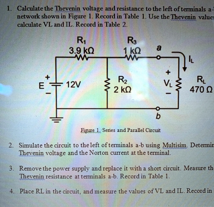 SOLVED: Calculate the Thevenin voltage and resistance to the left ...