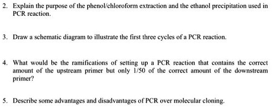 2. Explain the purpose of the phenol/chloroform extraction and the ...