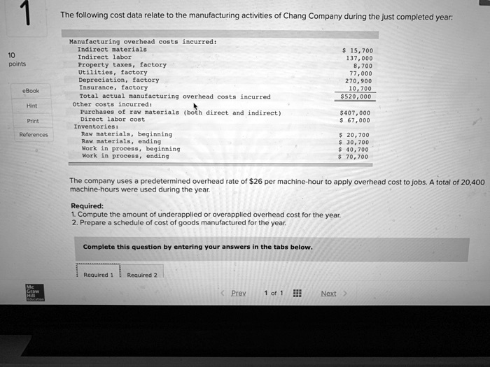 Chang Company Provided The Following Data For This Year SOLVED: The following cost data relate to the manufacturing activities