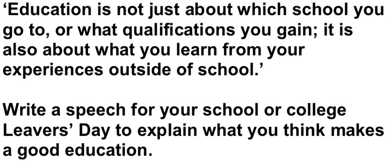 education is not just about which school you go to or what ...