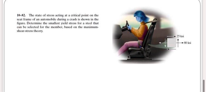 SOLVED: 10-82. The state of stress acting at a critical point on the ...