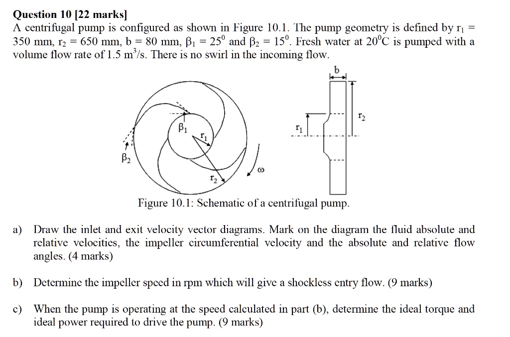 SOLVED Question 10 [22 marks] A centrifugal pump is configured as