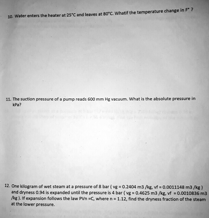 SOLVED 11. The suction pressure of a pump reads 600 mm Hg vacuum. What