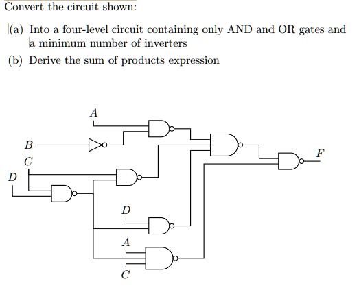 Level Circuit Math Convert the circuit shown: (a) Into a four-level circuit...