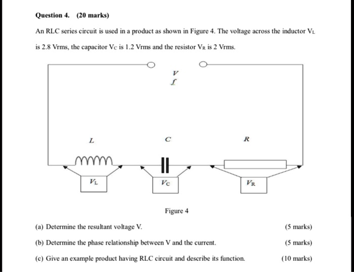 SOLVED Question 4.(20 marks) An RLC series circuit is used in a