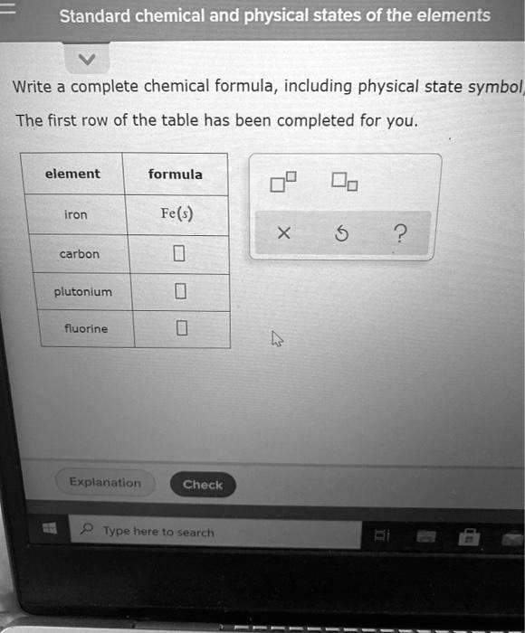 SOLVED Standard chemical and physical states of the elements