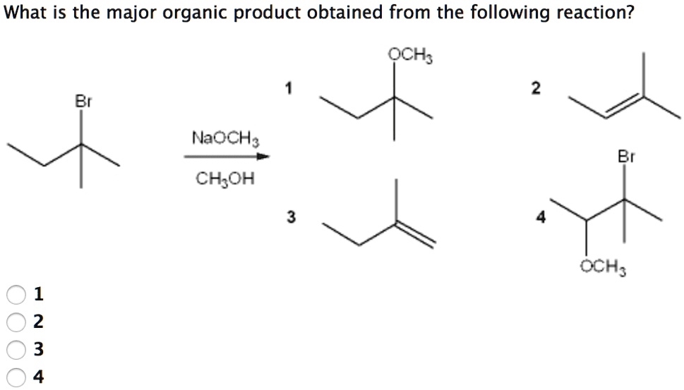 what is the major organic product obtained from the following reaction ...