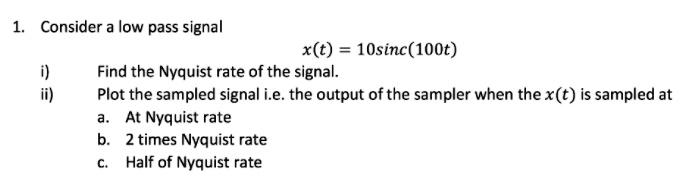 SOLVED: Text: Plot the sampled signal Fourier Transform of: sinc(t ...