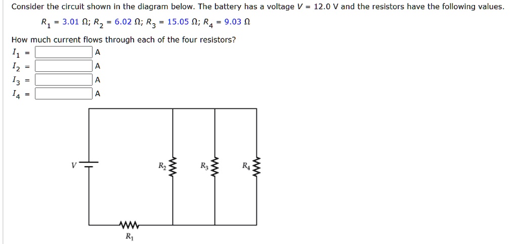 SOLVED: Consider the circuit shown in the diagram below. The battery ...