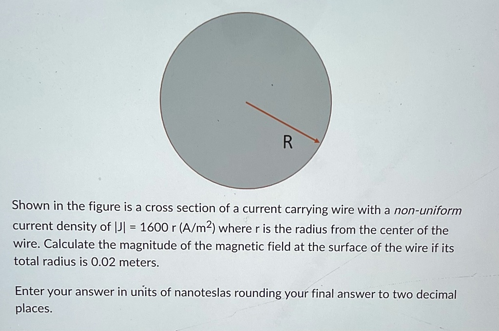 shown in the figure is a cross section of a current carrying wire with ...