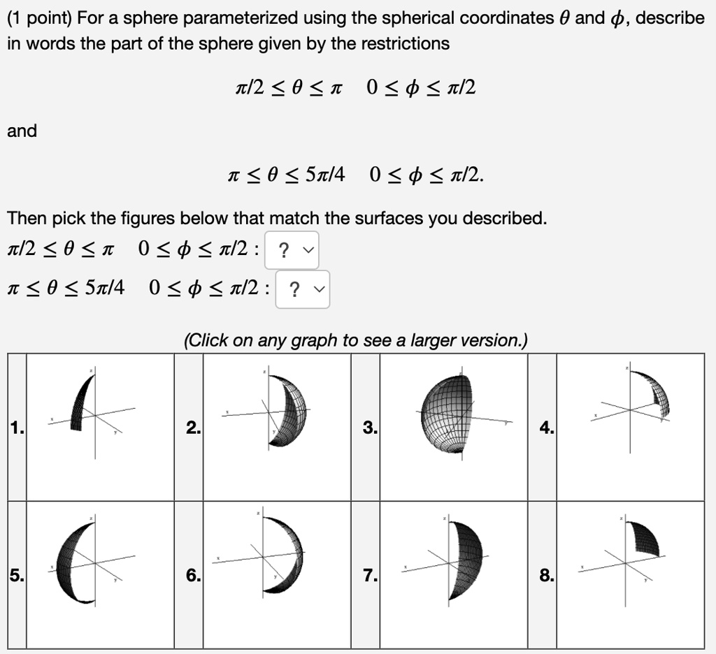 SOLVED: Point) For a sphere parameterized using the spherical ...