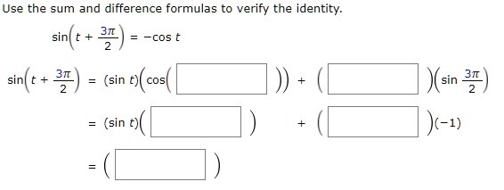 Use the sum and difference formulas to verify the ide… - SolvedLib image.