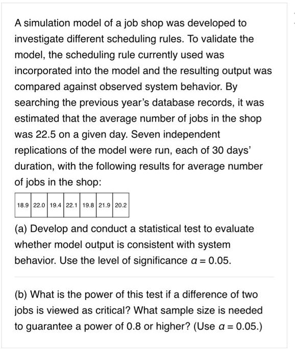 A simulation model of a job shop was developed to investigate different ...