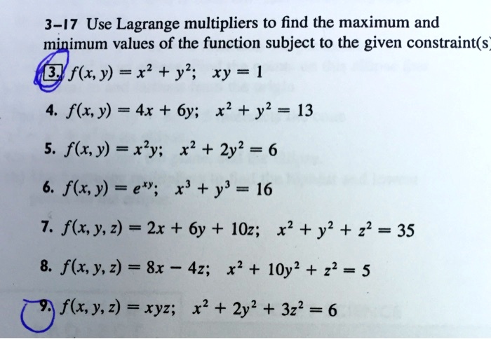 3 17 Use Lagrange Multipliers To Find The Maximum And Itprospt