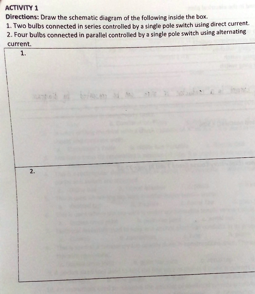 SOLVED Draw the schematic diagram of the following inside the box