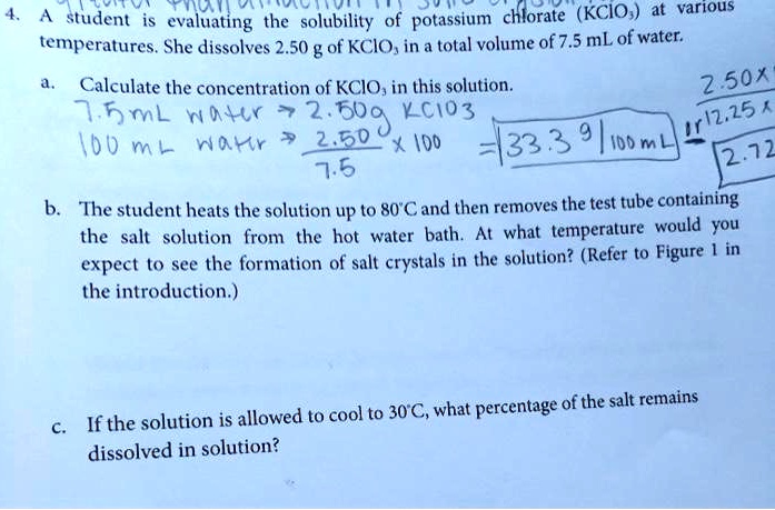 solubility of potassium chlorate experiment