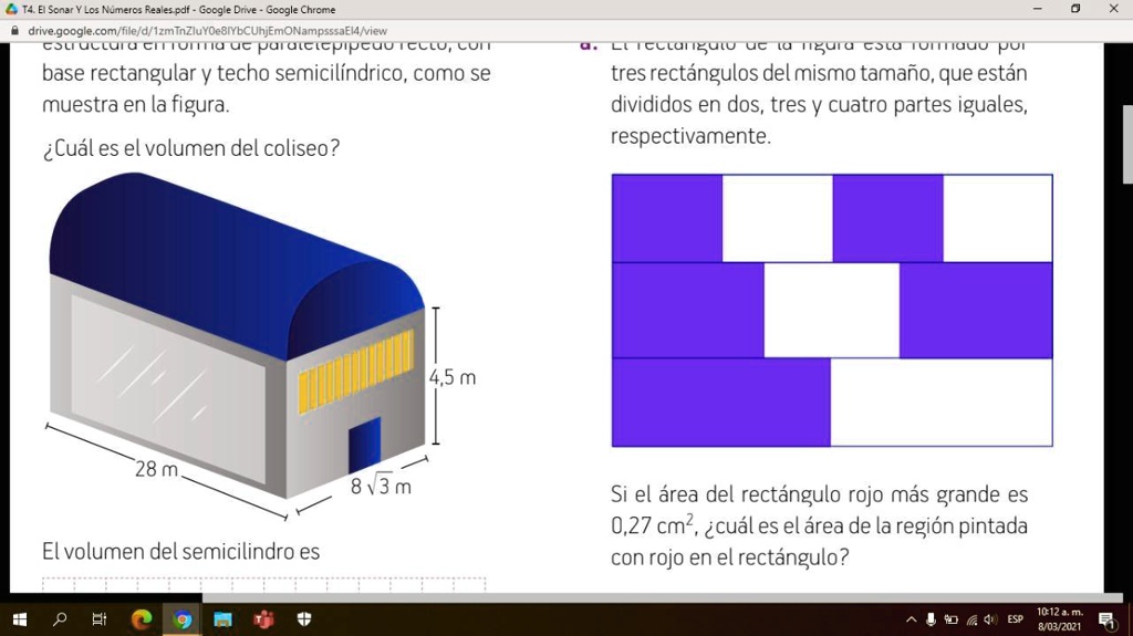 SOLVED: A. El Rectángulo De La Figura Está Formado Por Tres Rectángulos ...