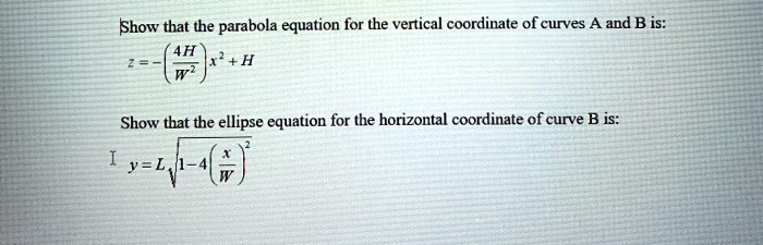 SOLVED: Show that the parabola equation for the vertical coordinate of ...