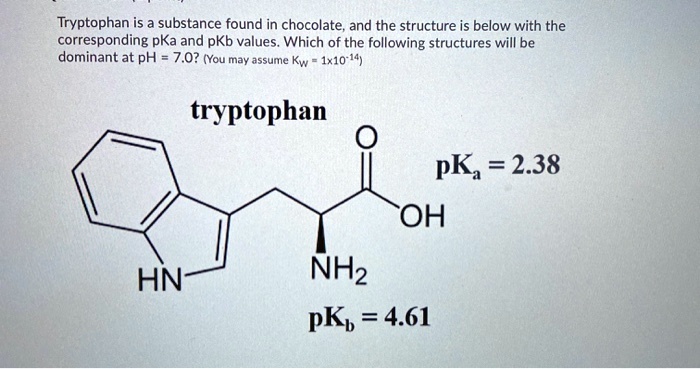 Solved Tryptophan Is A Substance Found In Chocolate And The Structure