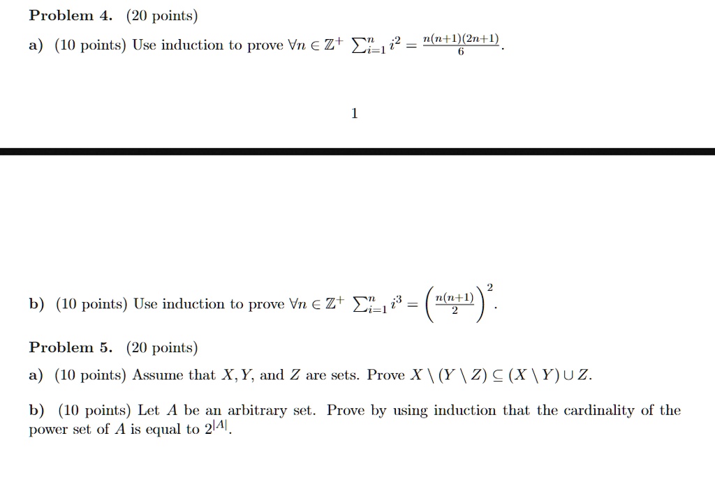 Solved Problem 4 Points A 10 Points Use Iuduction To Prove Vn A Zt Ci 1i Tntl B 10 Points Use Induction To Prove Vn Czt Ci 1 44 Problem 5 Points Solved Problem 4 Points A 10 Points Use Iuduction To Prove Vn A Zt Ci 1i Tntl B 10 Points Use Induction To Prove Vn Czt Ci 1 44 Problem 5 Points