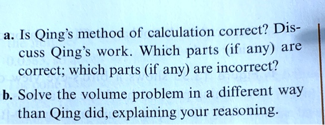 a is qing method of calculation correct dis cuss qing s work which ...