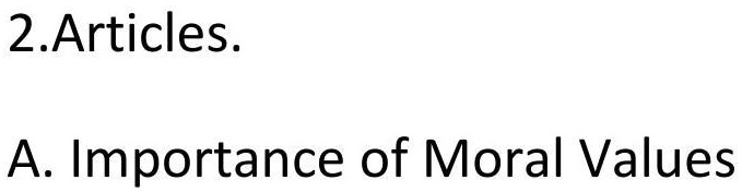 write articles on this topic 2articles a importance of moral values 40559