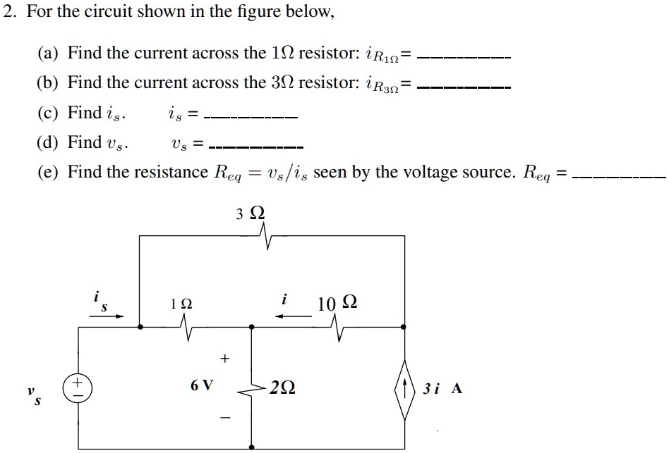 SOLVED: For the circuit shown in the figure below: (a) Find the current ...