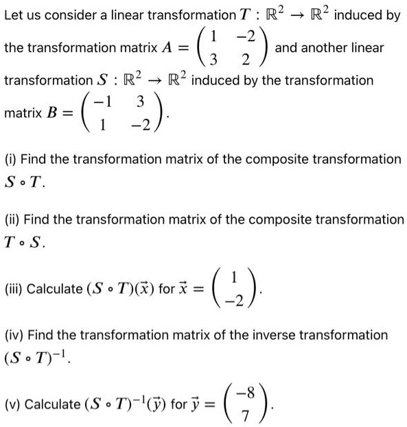 find matrix of transformation