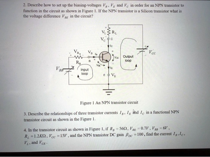 SOLVED 2. Describe how to set up the biasing voltages Vs, Vg, and Vc